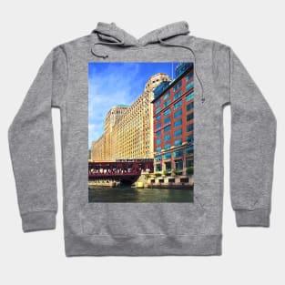 Chicago IL - Train on Wells Street Bridge Hoodie